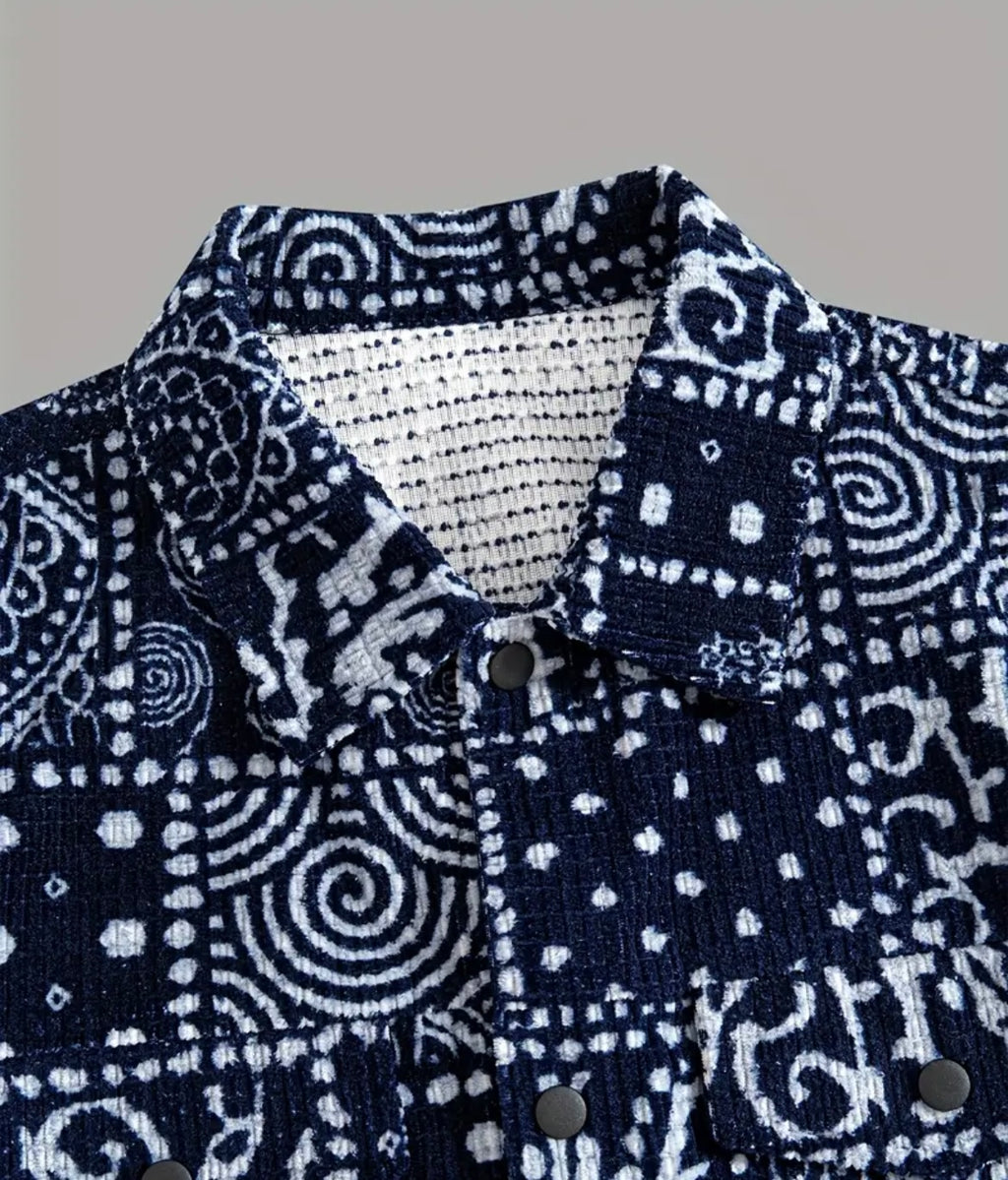 Veste Patchwork Bandana Bleu Marine
