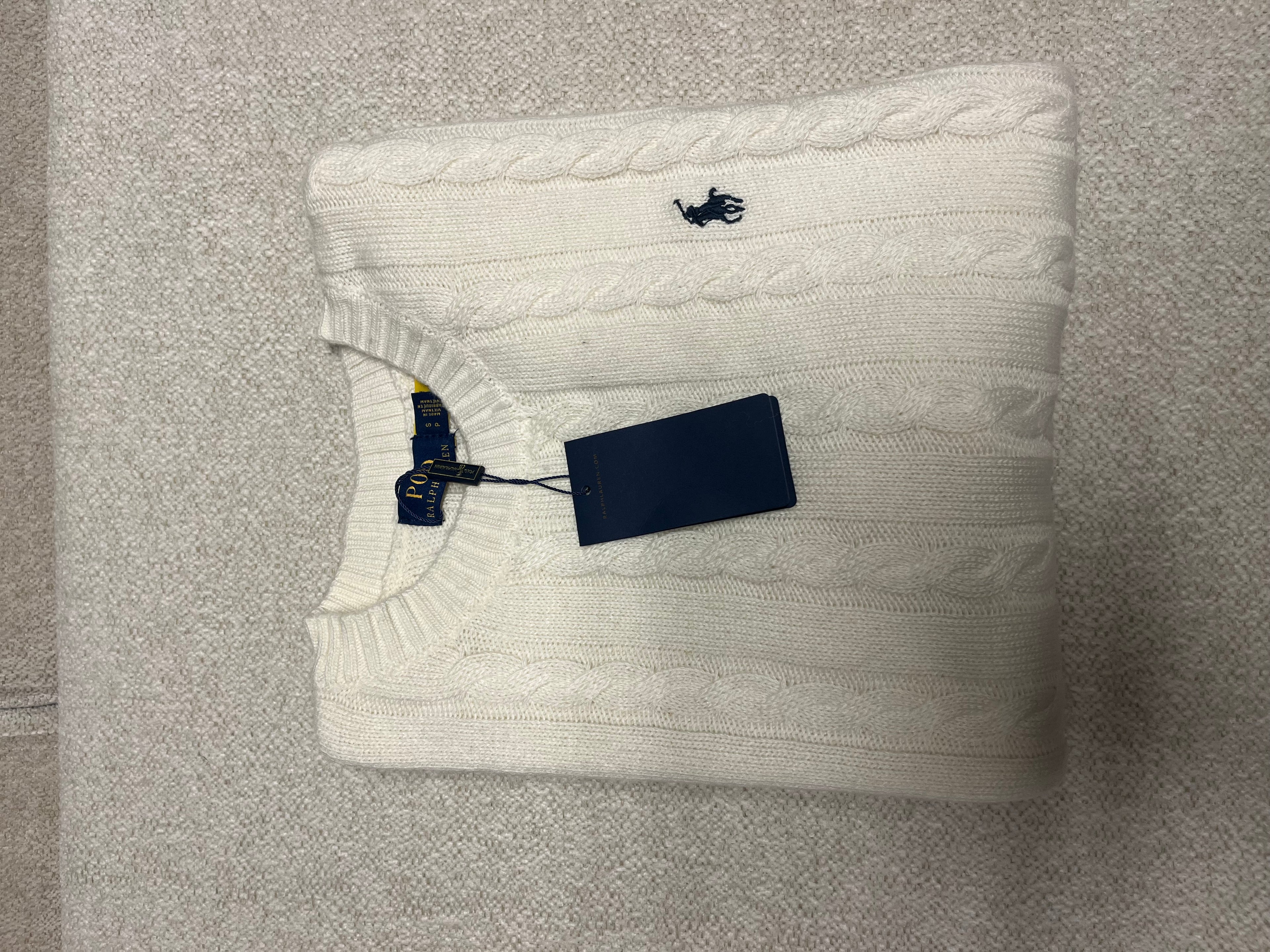 Les meilleurs (recommandés) :
1. Pull Polo Ralph Lauren Blanc Maille Torsadée - Neuf avec étiquettes