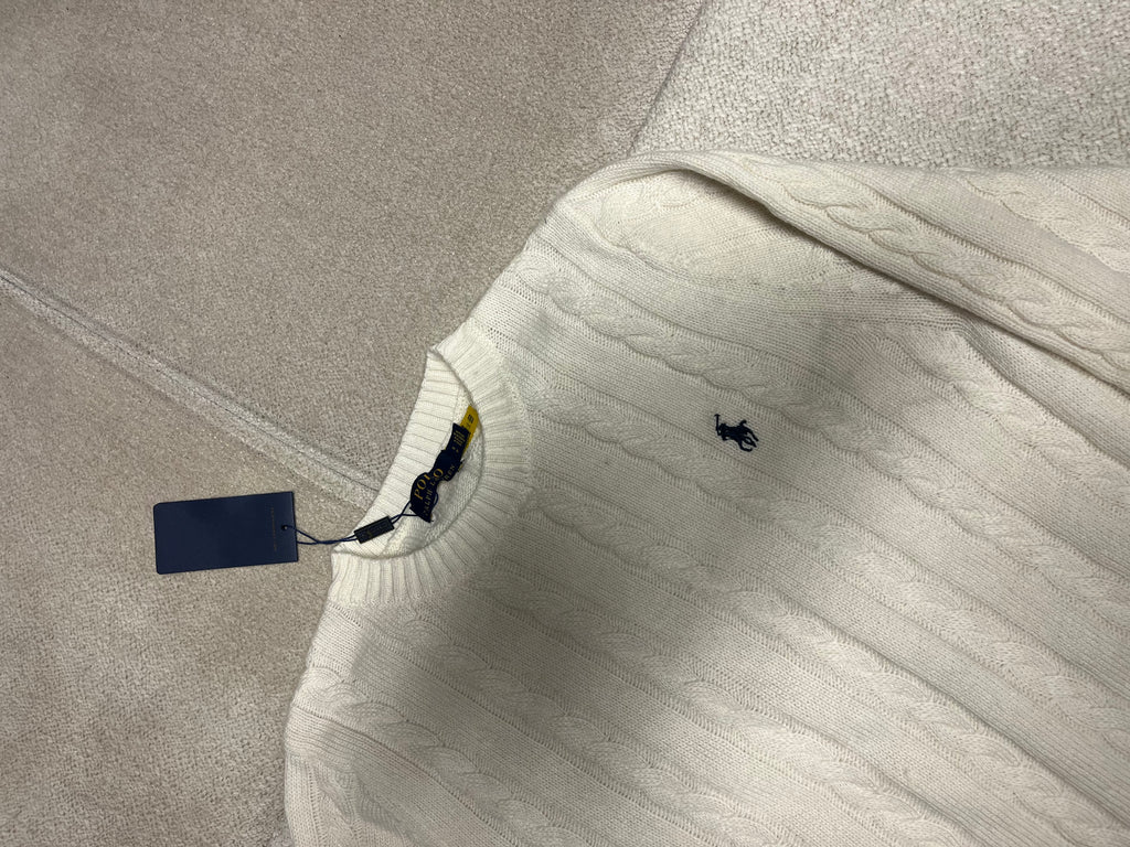 Les meilleurs (recommandés) :
1. Pull Polo Ralph Lauren Blanc Maille Torsadée - Neuf avec étiquettes