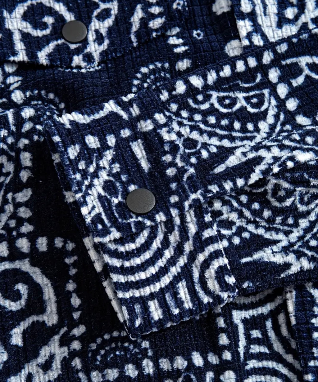 Veste Patchwork Bandana Bleu Marine