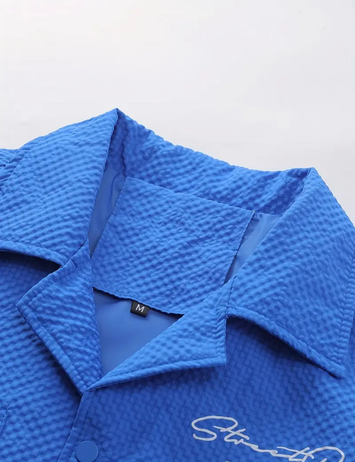 Chemise Texturée Bleu Électrique Superposée