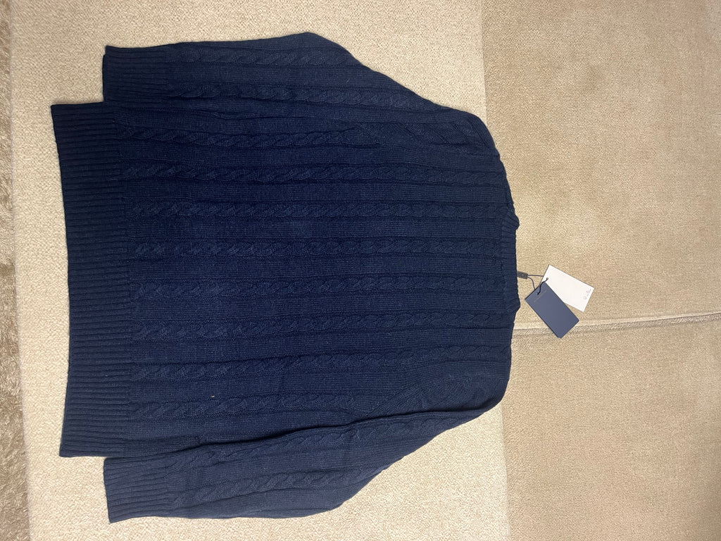 « Pull Ralph Lauren Bleu Marine Torsadé - Logo Polo Rouge » (le plus recommandé)