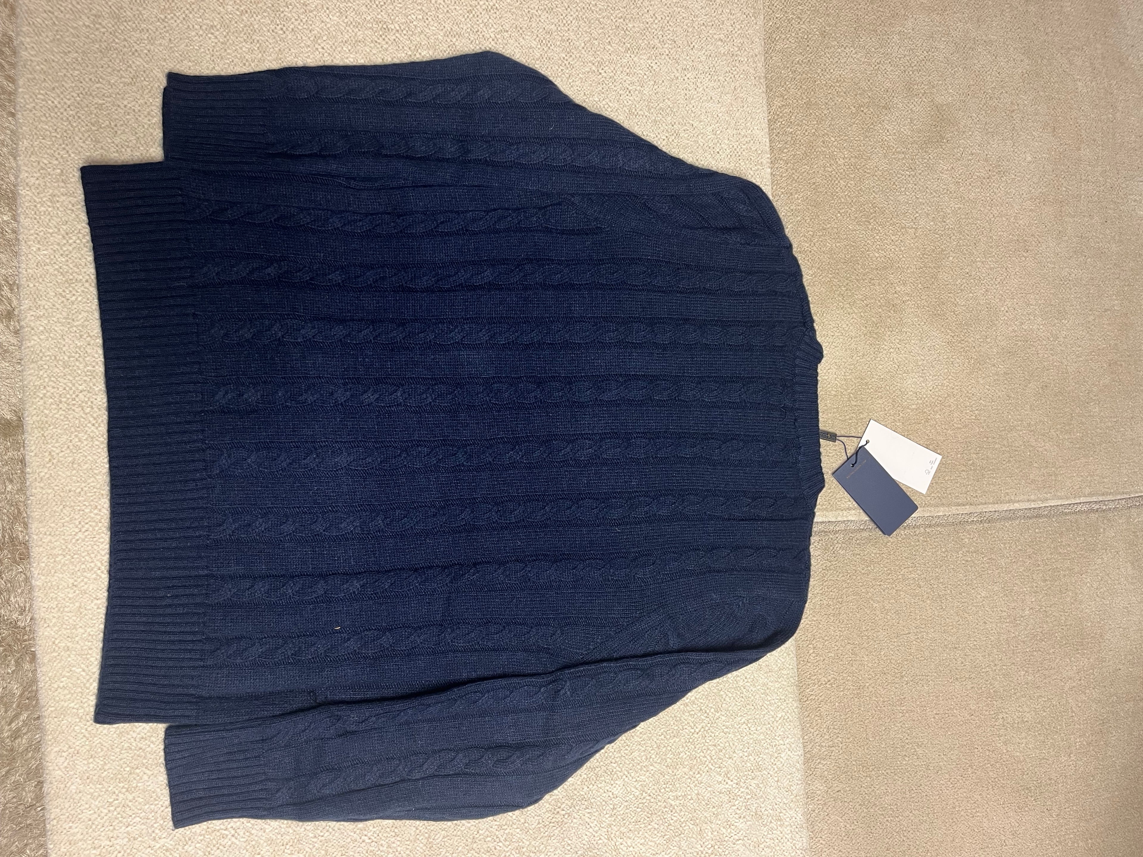 « Pull Ralph Lauren Bleu Marine Torsadé - Logo Polo Rouge » (le plus recommandé)