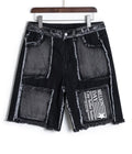 Short Denim Noir Destroyed Patchwork - Million Day