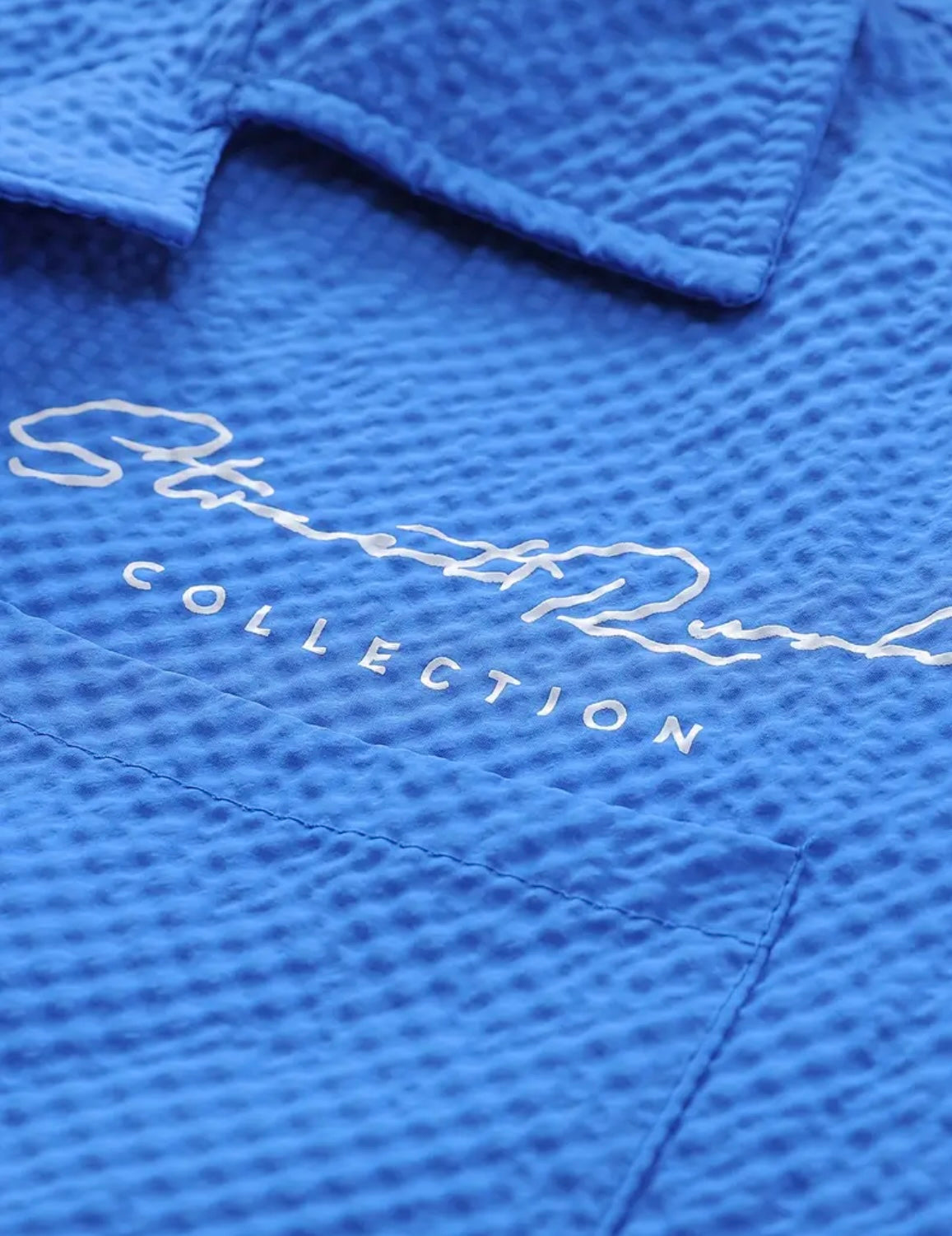 Chemise Texturée Bleu Électrique Superposée