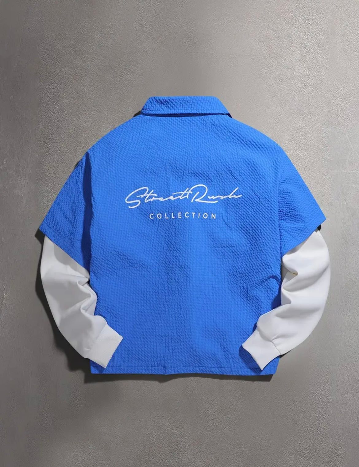 Chemise Texturée Bleu Électrique Superposée