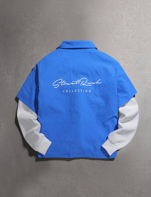 Chemise Texturée Bleu Électrique Superposée
