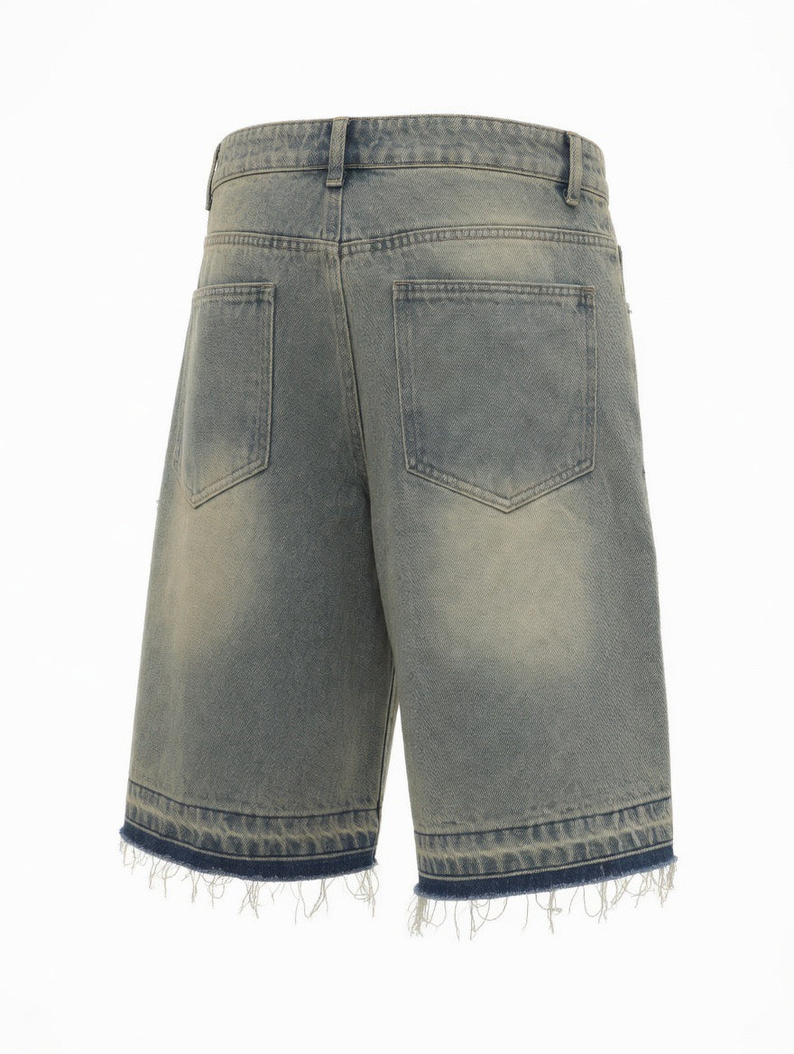 Short en Jean Unisexe Taille Haute Denim Vintage